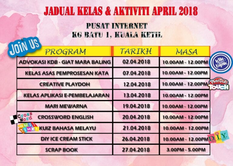 Jadual Aktiviti April 2018