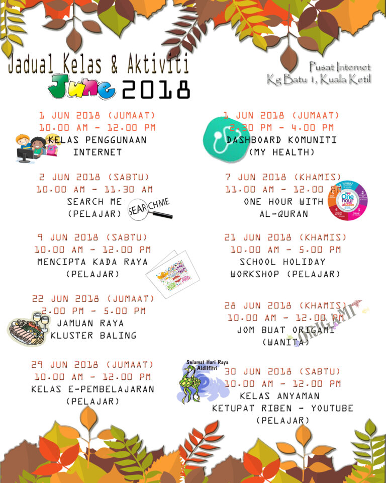 Jadual Aktiviti Jun 2018